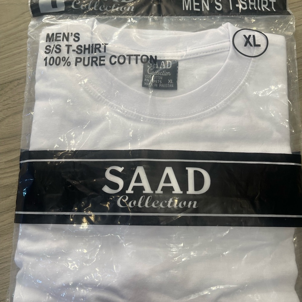 SD Collection Men's White T-Shirt Six pcs